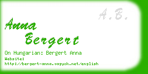 anna bergert business card